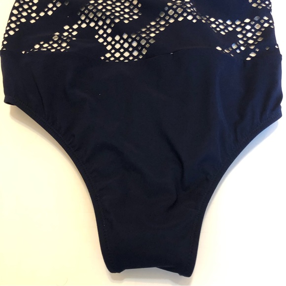 NEW PROFILE BY GOTTEX Navy Mashrabiya One-piece Swimsuit 12 - Picture 5 of 14